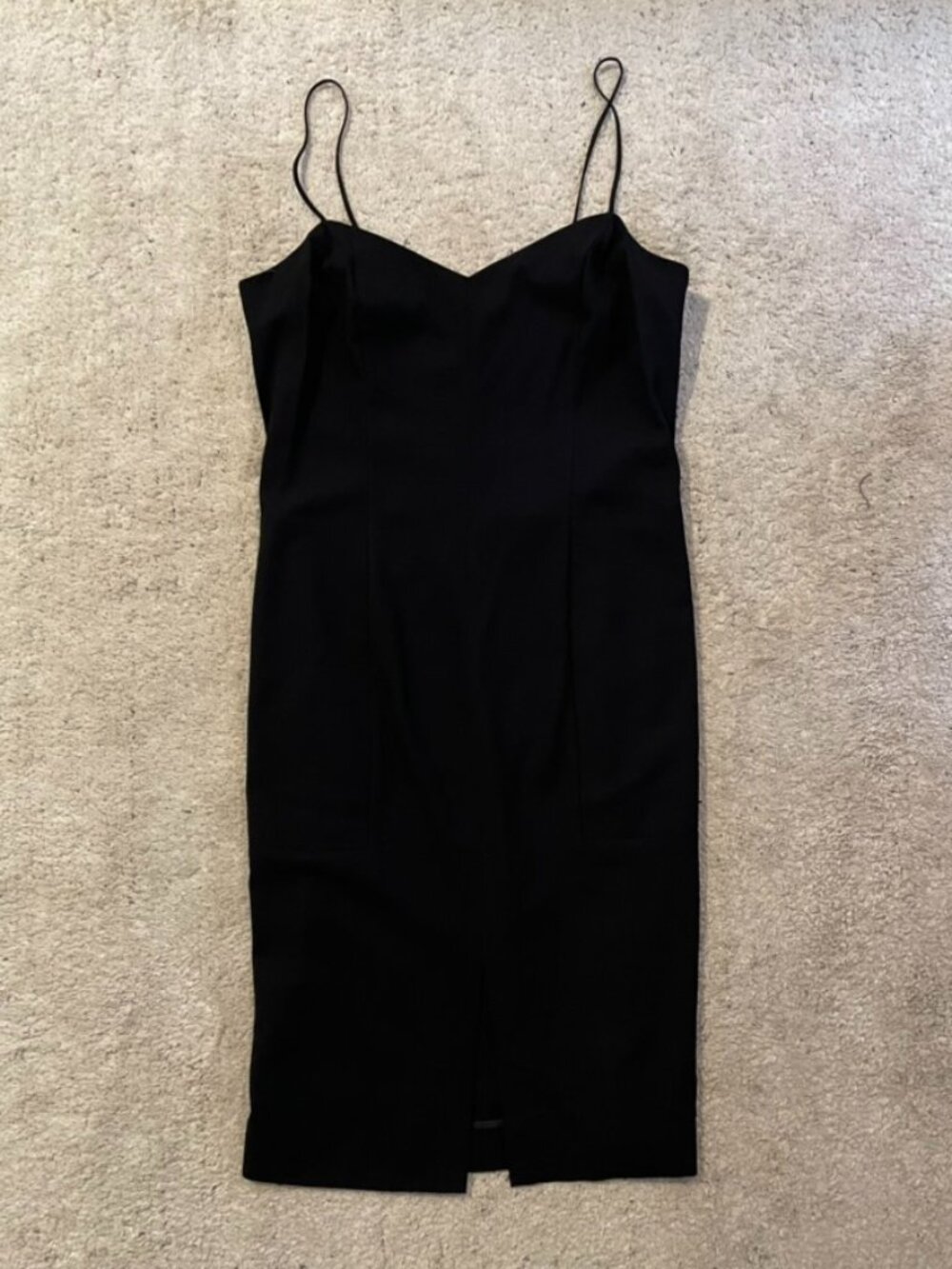 L'AGENCE Black Crepe V-Neck Slip Sheath Dress with Pockets Size 6 Minimalist - Picture 7 of 16